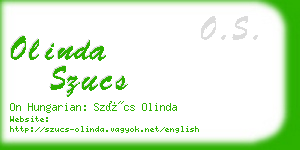 olinda szucs business card